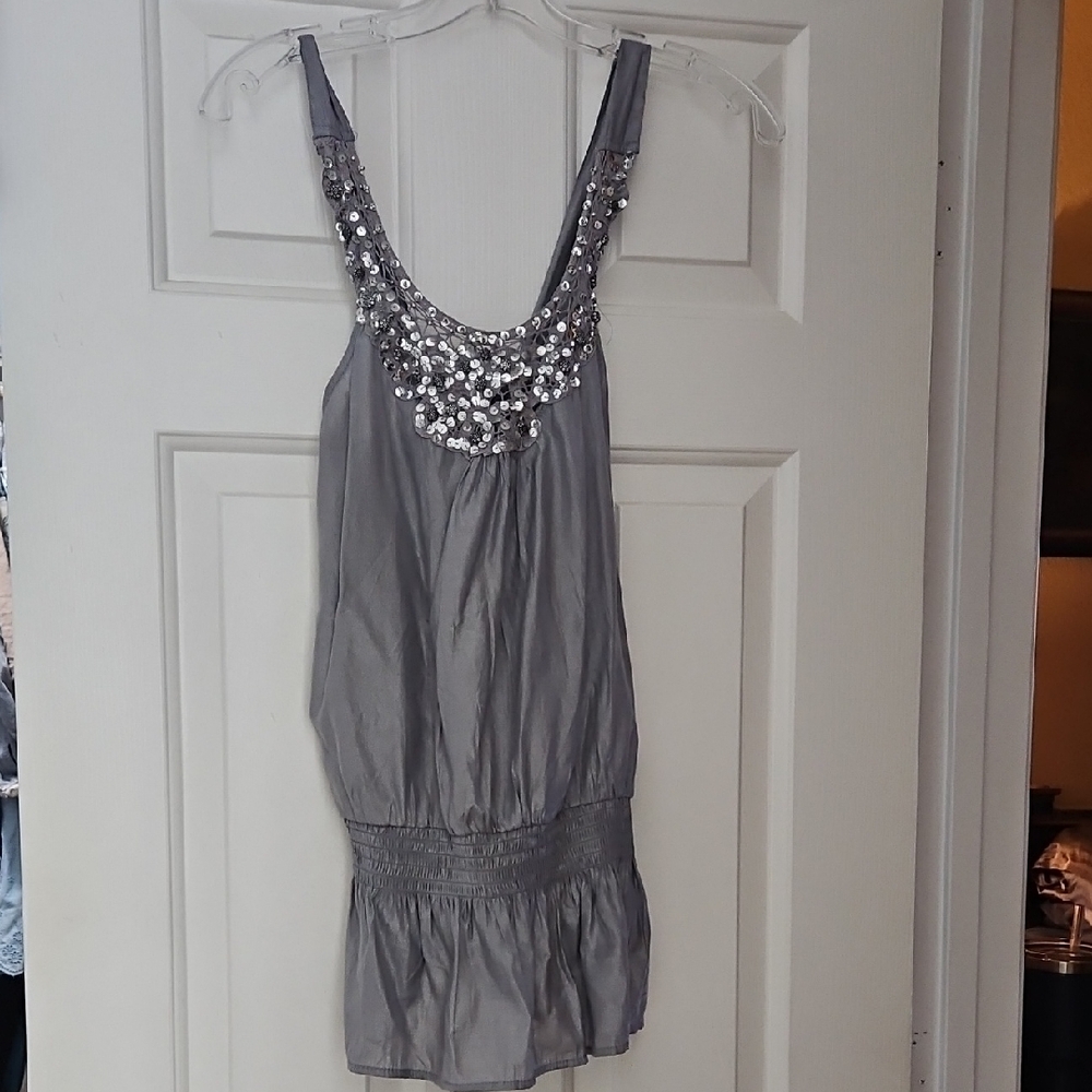 Poetry Shimmering Silver Top